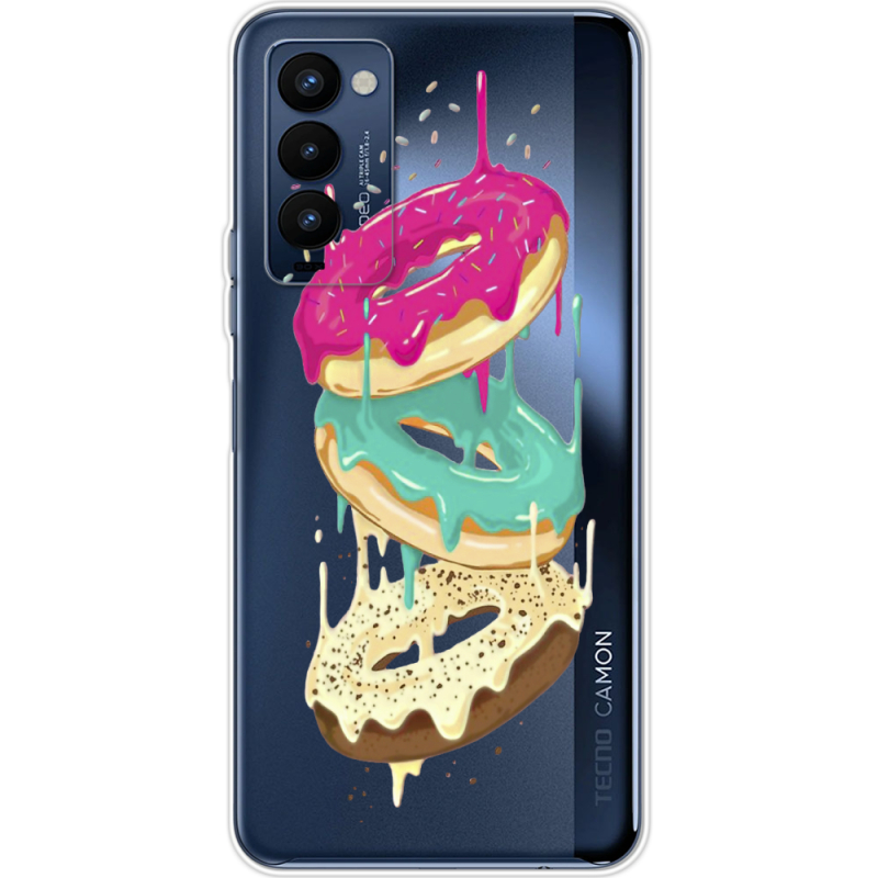 Прозрачный чехол BoxFace Tecno Camon 18 / 18P Donuts