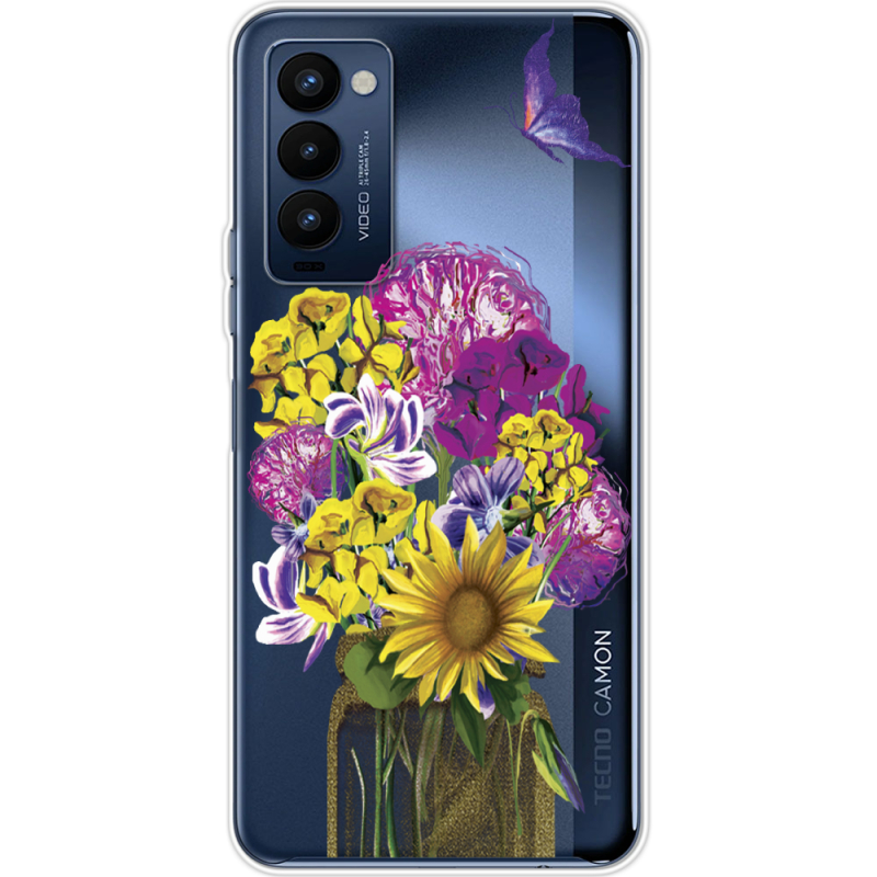 Прозрачный чехол BoxFace Tecno Camon 18 / 18P My Bouquet