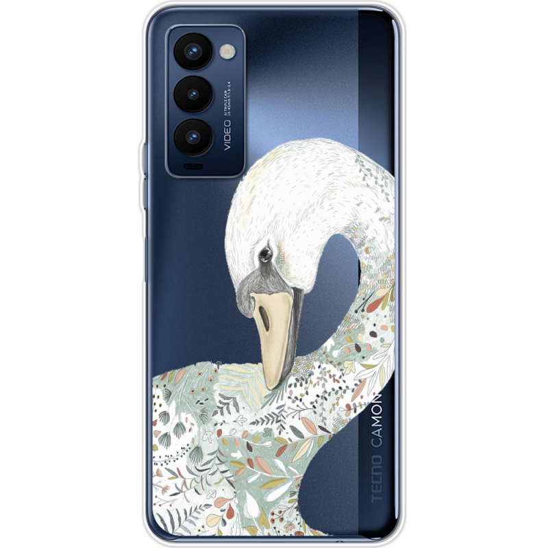 Прозрачный чехол BoxFace Tecno Camon 18 / 18P Swan