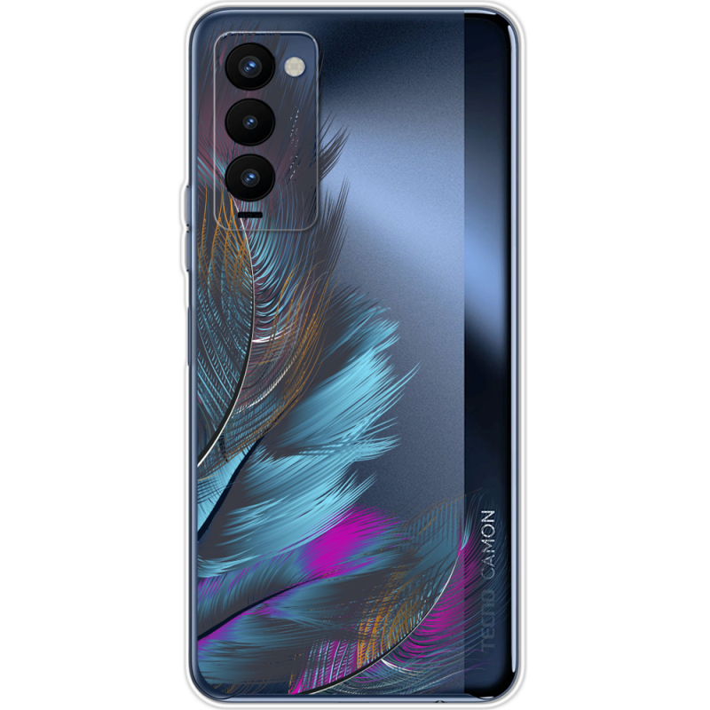 Прозрачный чехол BoxFace Tecno Camon 18 / 18P Feathers