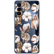 Прозрачный чехол BoxFace Tecno Camon 18 / 18P Cotton and Rabbits