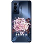 Чехол со стразами BoxFace Tecno Camon 18 / 18P Eiffel Tower