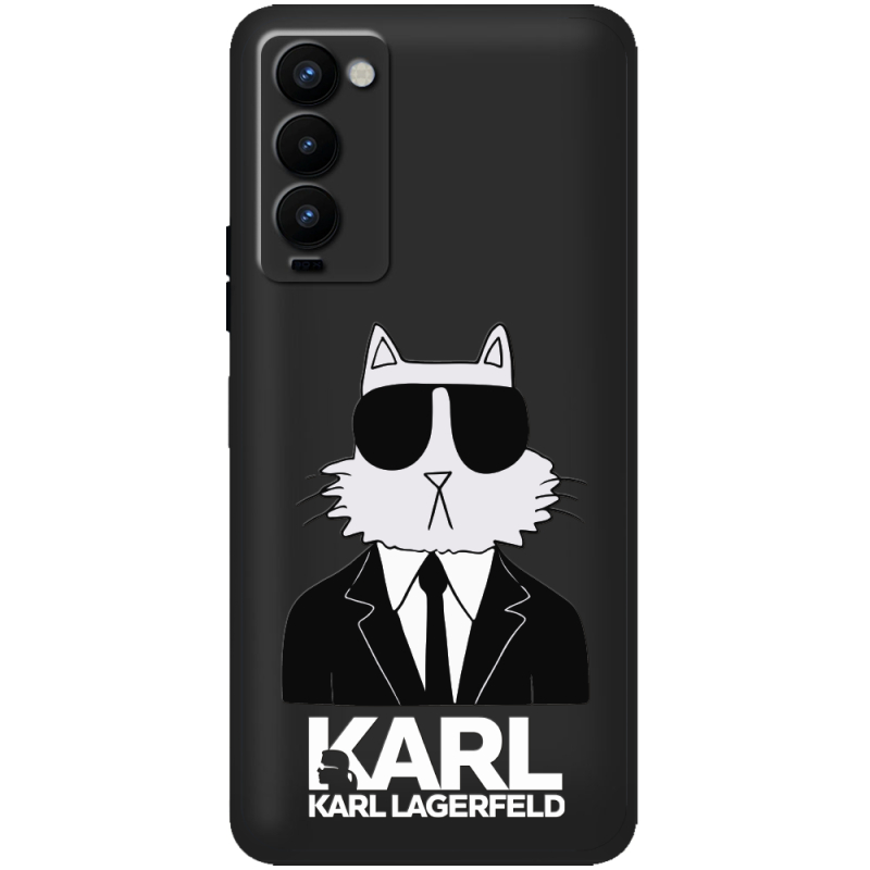 Черный чехол BoxFace Tecno Camon 18 / 18P Cat in Black