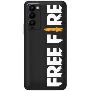 Черный чехол BoxFace Tecno Camon 18 / 18P Free Fire White Logo