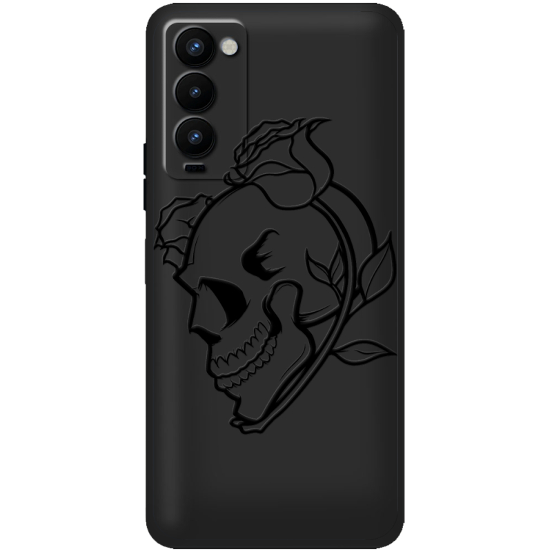 Черный чехол BoxFace Tecno Camon 18 / 18P Skull and Roses