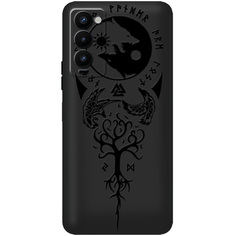 Черный чехол BoxFace Tecno Camon 18 / 18P Hugin and Munin