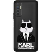 Черный чехол BoxFace Tecno Camon 17P Cat in Black