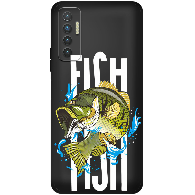 Черный чехол BoxFace Tecno Camon 17P Fish