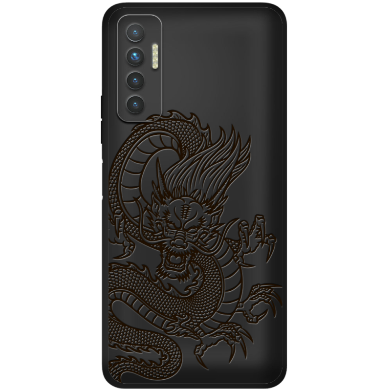 Черный чехол BoxFace Tecno Camon 17P Chinese Dragon