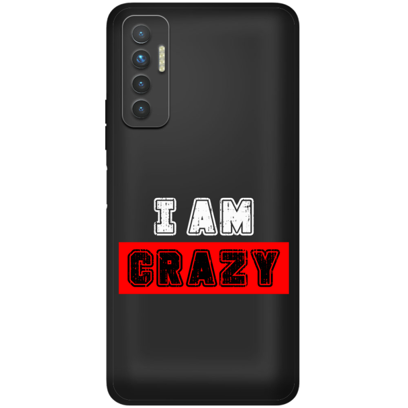 Черный чехол BoxFace Tecno Camon 17P I'm Crazy