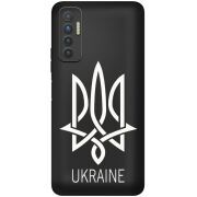Черный чехол BoxFace Tecno Camon 17P Тризуб монограмма ukraine