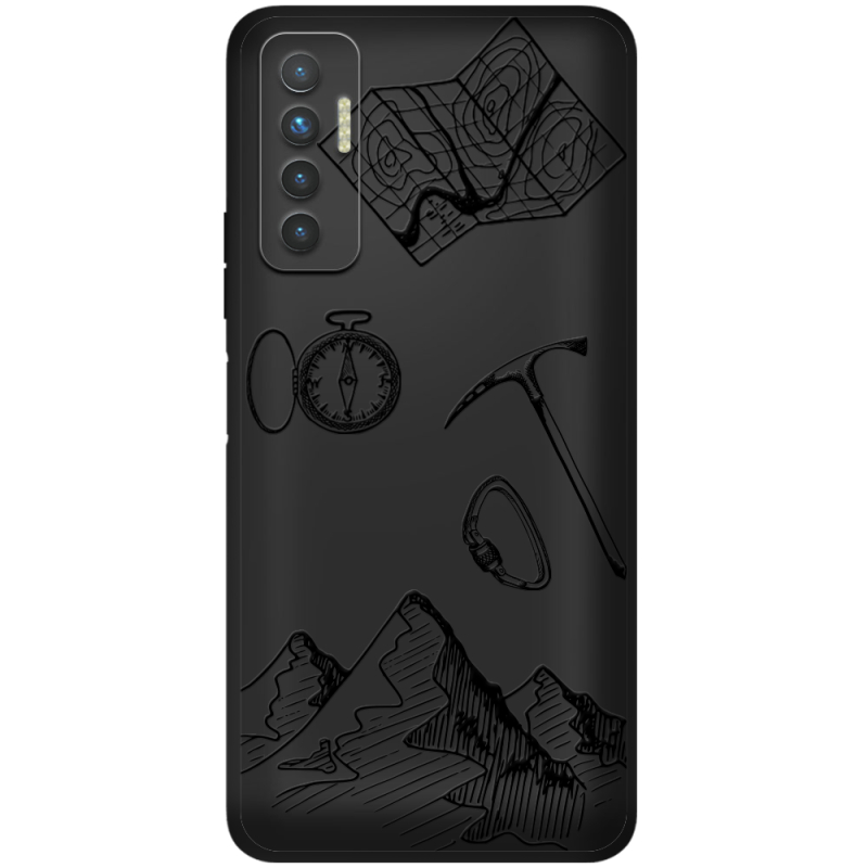 Черный чехол BoxFace Tecno Camon 17P Mountains