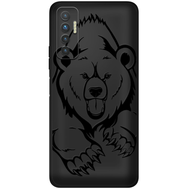 Черный чехол BoxFace Tecno Camon 17P Grizzly Bear