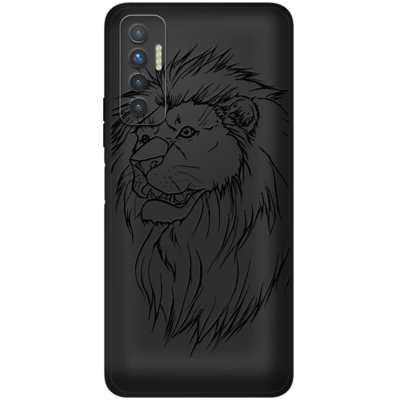 Черный чехол BoxFace Tecno Camon 17P Lion