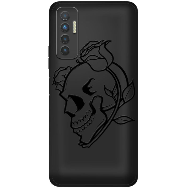 Черный чехол BoxFace Tecno Camon 17P Skull and Roses