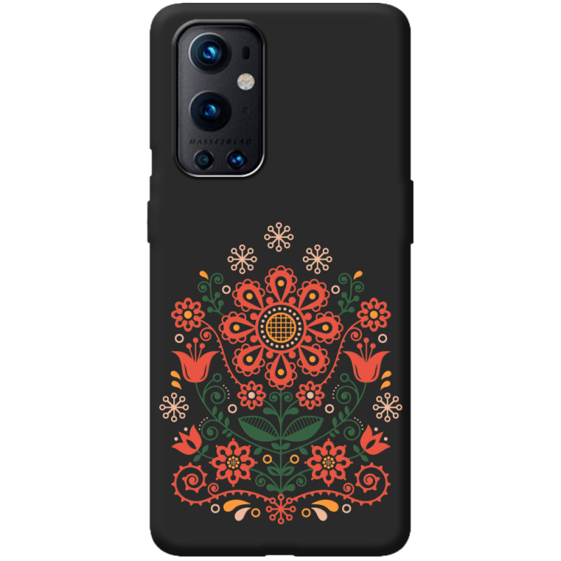 Черный чехол BoxFace OnePlus 9 Pro Ukrainian Ornament