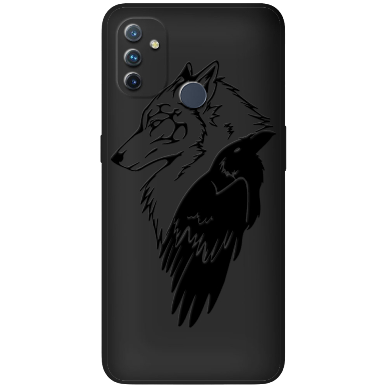 Черный чехол BoxFace OnePlus Nord N100 Wolf and Raven