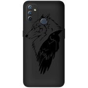 Черный чехол BoxFace OnePlus Nord N100 Wolf and Raven