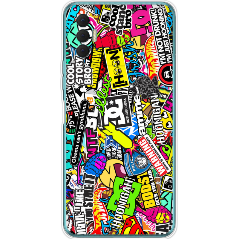 Чехол BoxFace Tecno Spark 8P Multicolored Inscriptions