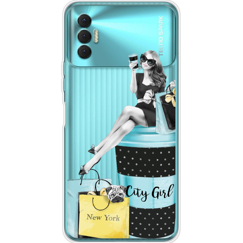 Прозрачный чехол BoxFace Tecno Spark 8P City Girl