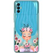 Прозрачный чехол BoxFace Tecno Spark 8P Blue Hair