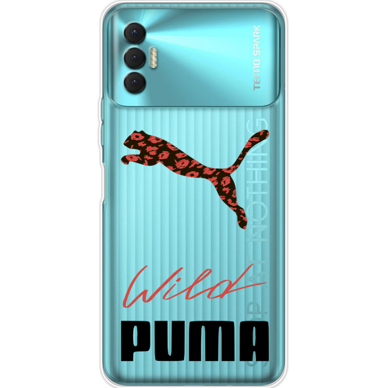 Прозрачный чехол BoxFace Tecno Spark 8P Wild Cat