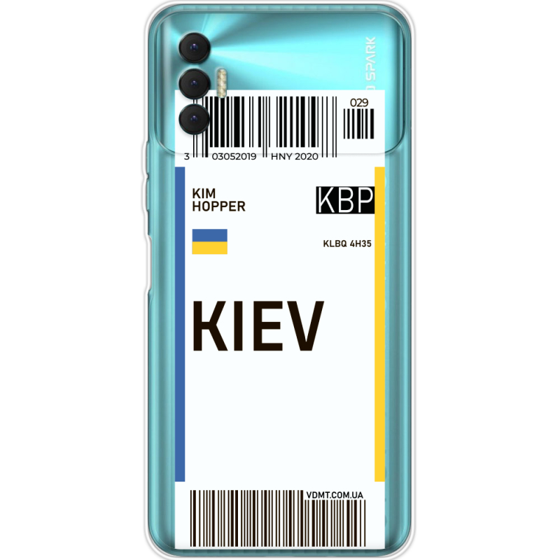 Прозрачный чехол BoxFace Tecno Spark 8P Ticket Kiev