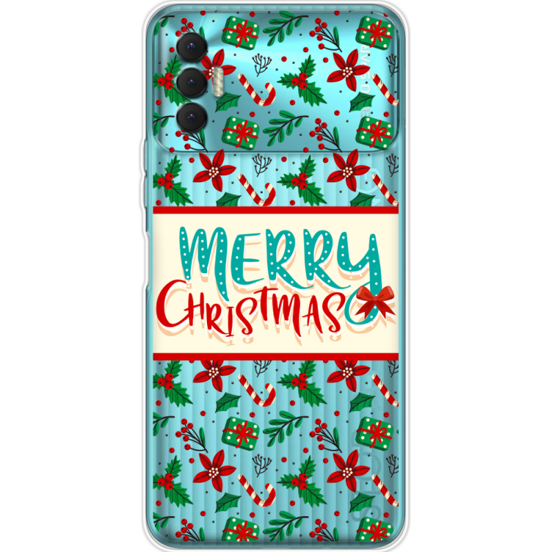 Прозрачный чехол BoxFace Tecno Spark 8P Vintage Christmas Pattern