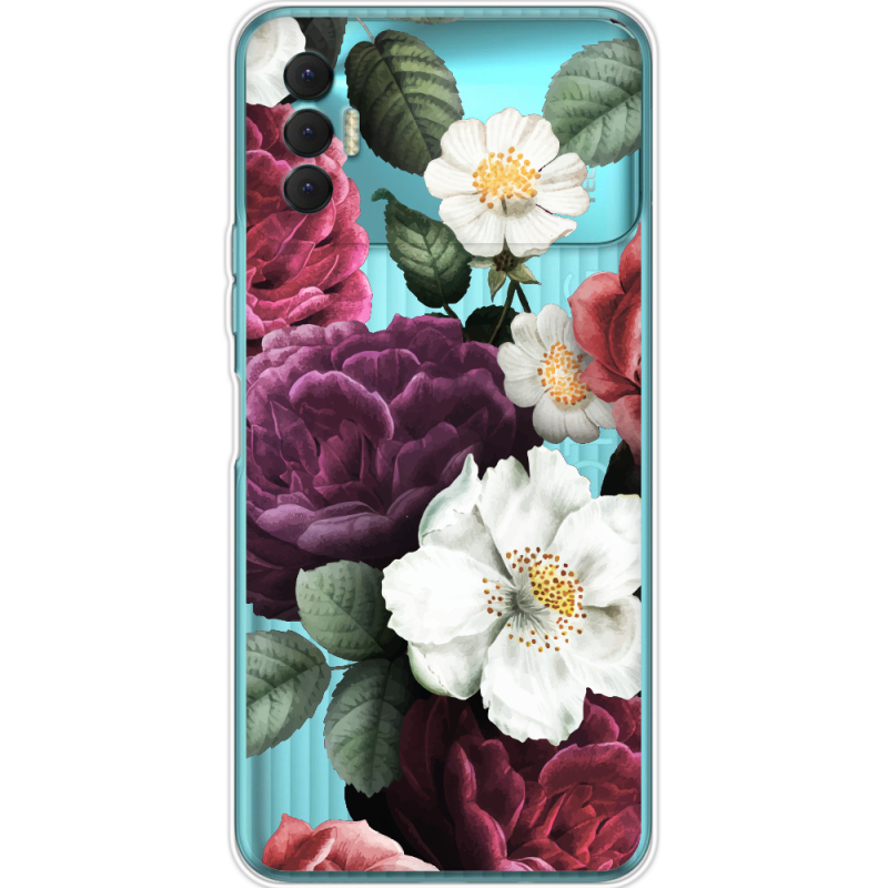 Прозрачный чехол BoxFace Tecno Spark 8P Floral Dark Dreams