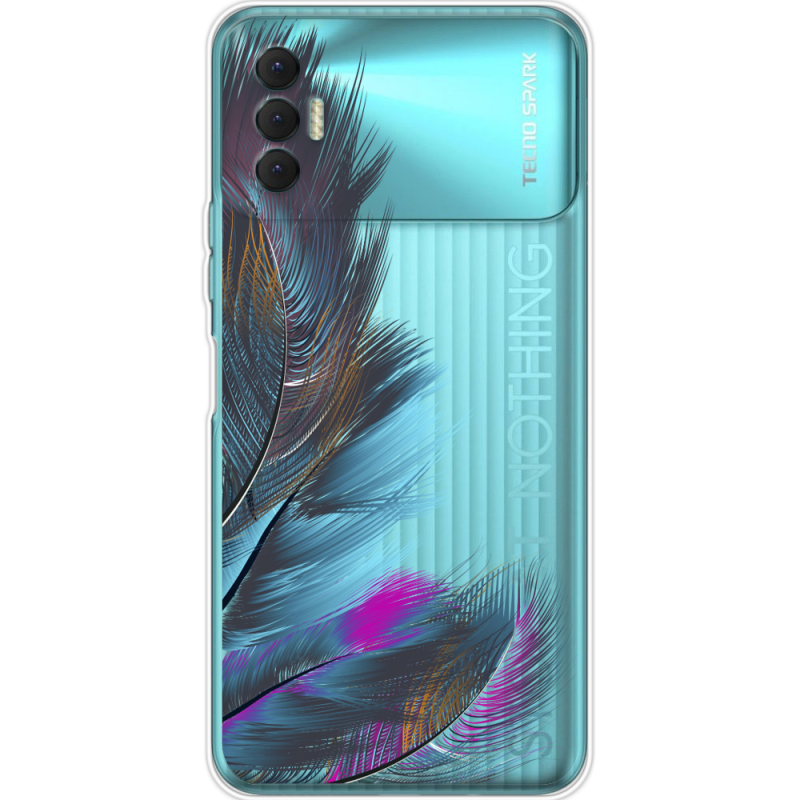 Прозрачный чехол BoxFace Tecno Spark 8P Feathers