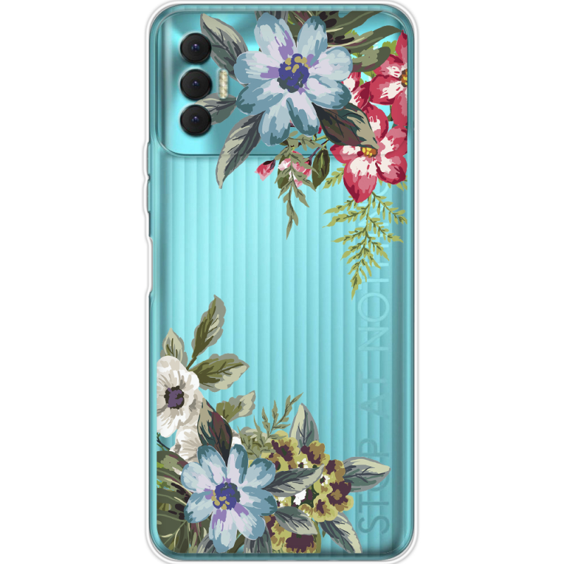 Прозрачный чехол BoxFace Tecno Spark 8P Floral