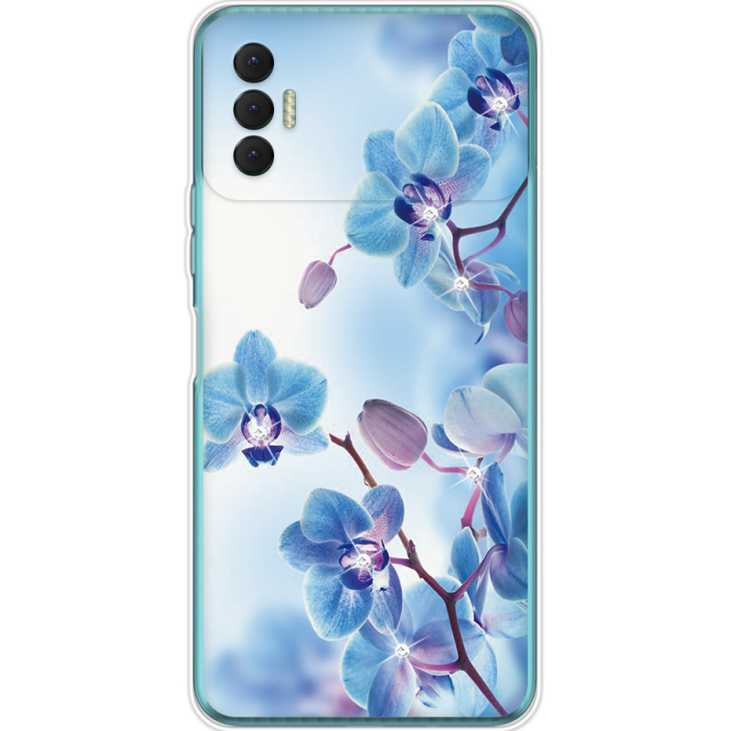 Чехол со стразами BoxFace Tecno Spark 8P Orchids