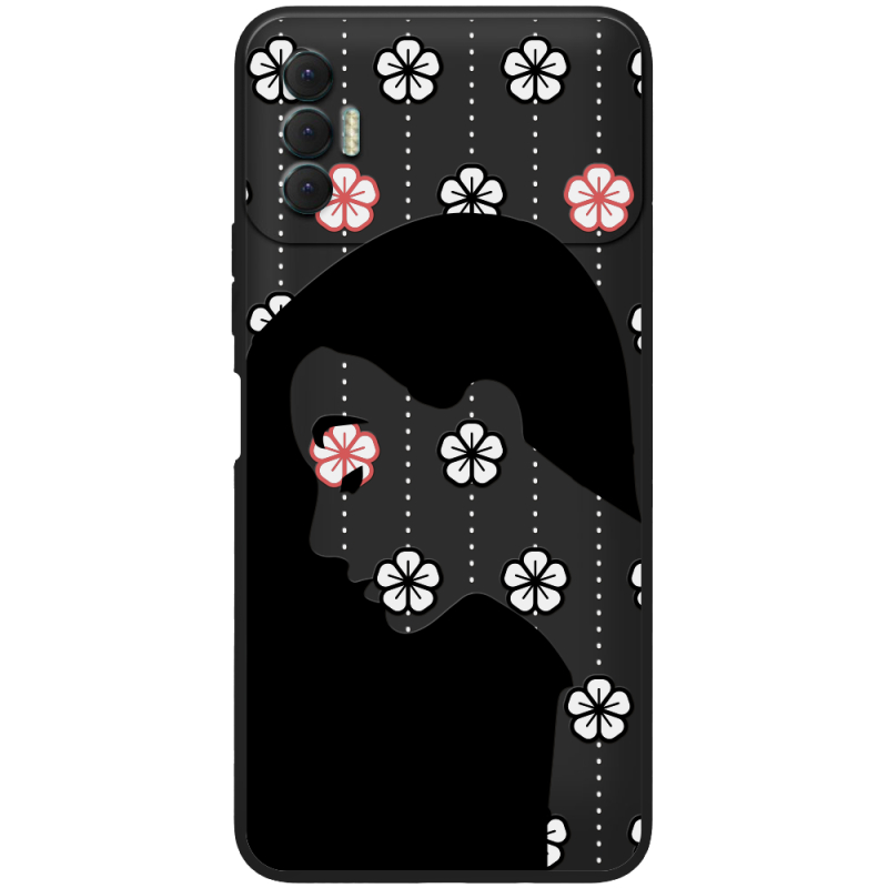 Черный чехол BoxFace Tecno Spark 8P Flower Hair