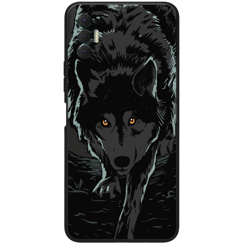 Черный чехол BoxFace Tecno Spark 8P Wolf