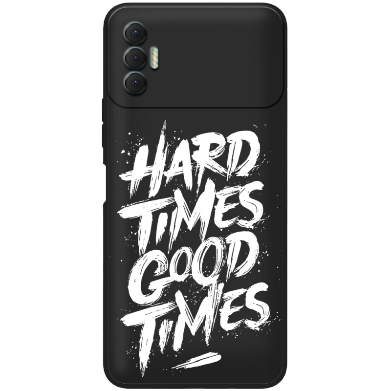 Черный чехол BoxFace Tecno Spark 8P Hard Times Good Times