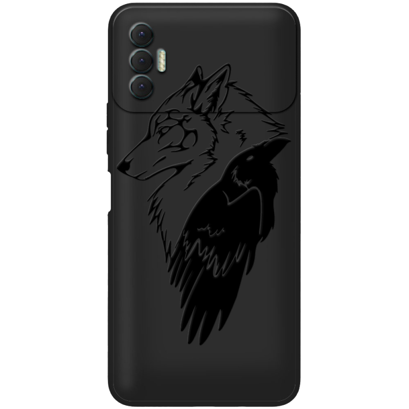 Черный чехол BoxFace Tecno Spark 8P Wolf and Raven