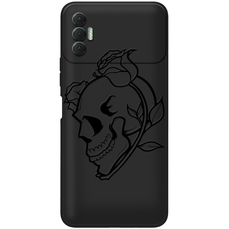 Черный чехол BoxFace Tecno Spark 8P Skull and Roses