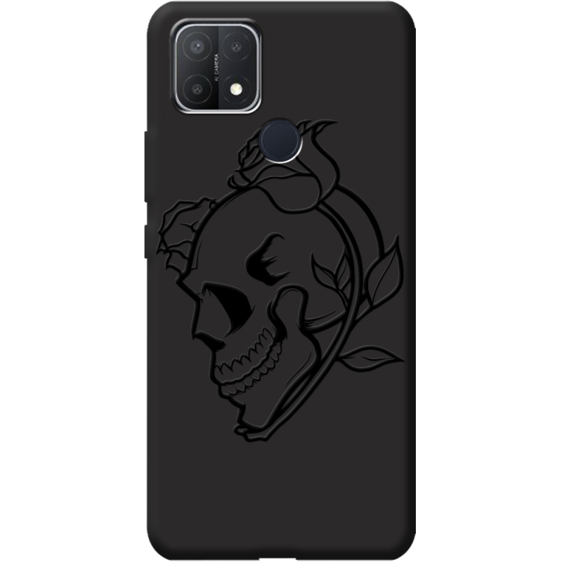 Черный чехол BoxFace OPPO A15/A15s Skull and Roses