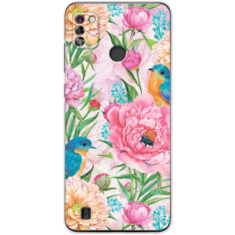 Чехол BoxFace Tecno Pop 4 Pro Birds in Flowers