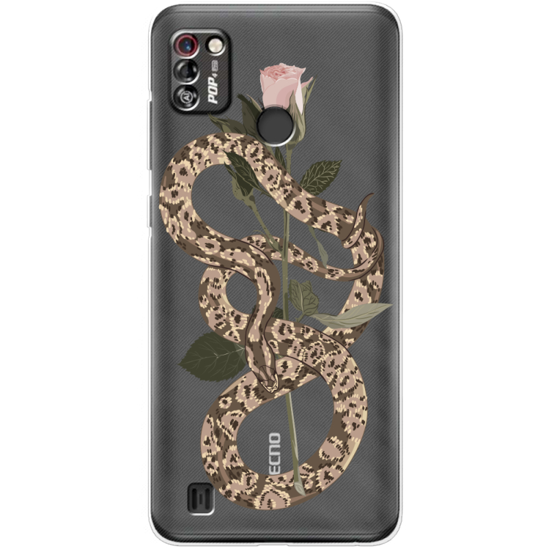 Прозрачный чехол BoxFace Tecno Pop 4 Pro Glamor Snake