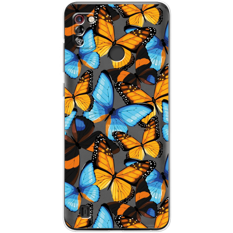 Прозрачный чехол BoxFace Tecno Pop 4 Pro Butterfly Morpho