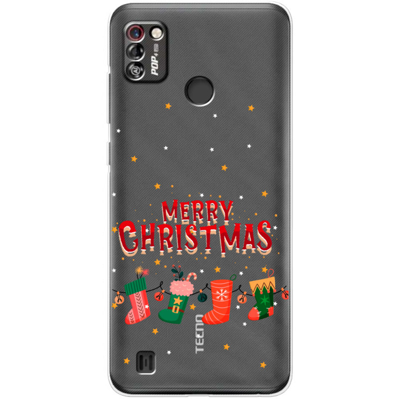 Прозрачный чехол BoxFace Tecno Pop 4 Pro Merry Christmas