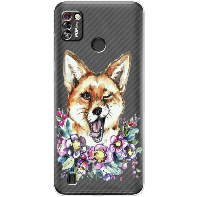 Прозрачный чехол BoxFace Tecno Pop 4 Pro Winking Fox