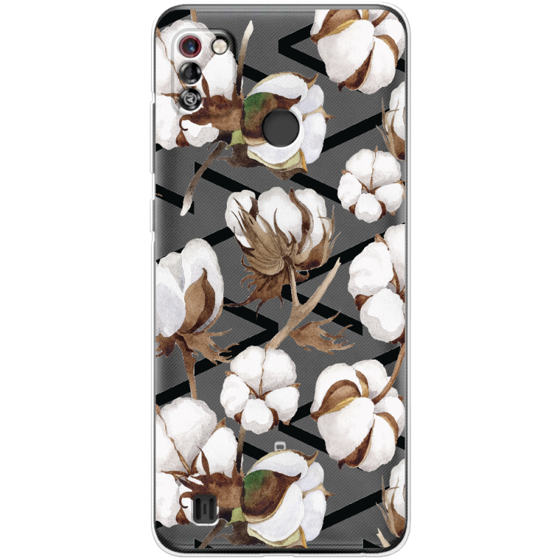 Прозрачный чехол BoxFace Tecno Pop 4 Pro Cotton flowers