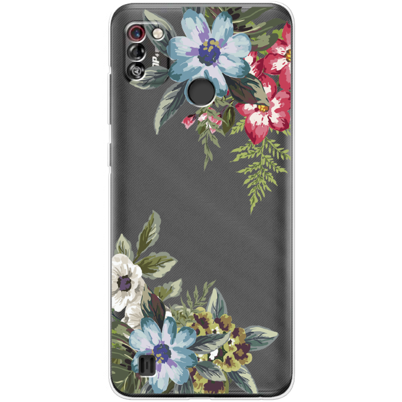 Прозрачный чехол BoxFace Tecno Pop 4 Pro Floral