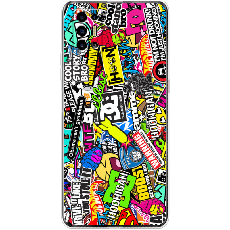 Чехол BoxFace Tecno POVA 2 Multicolored Inscriptions