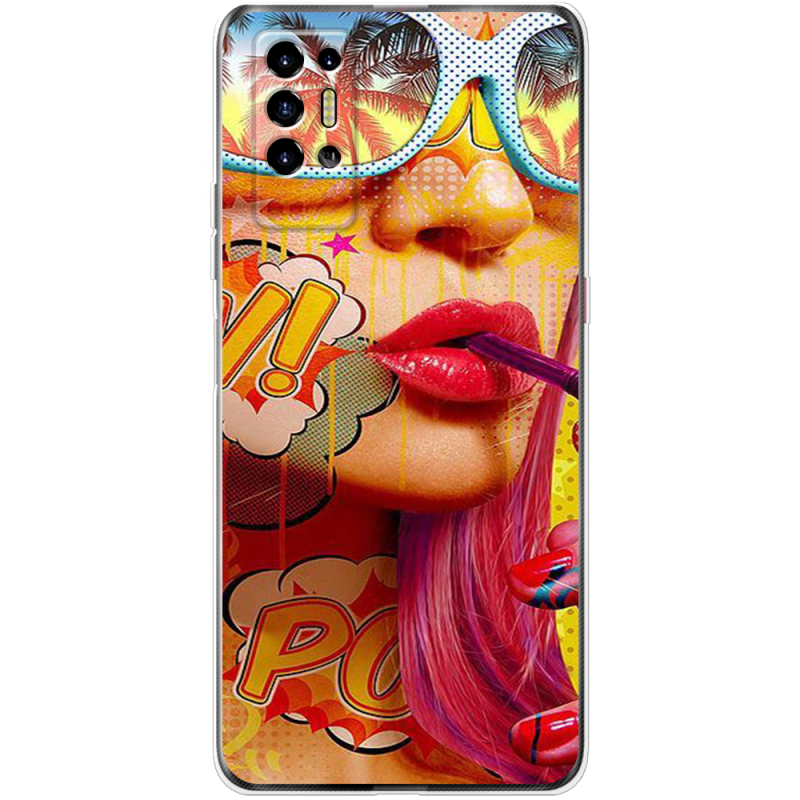 Чехол BoxFace Tecno POVA 2 Yellow Girl Pop Art