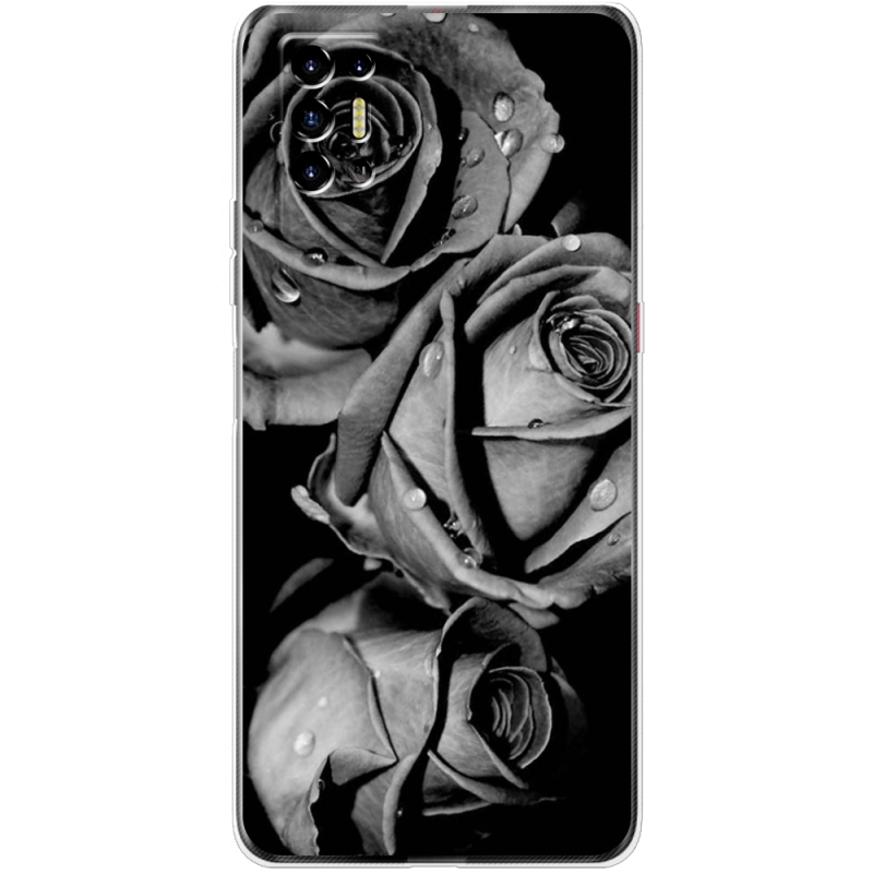 Чехол BoxFace Tecno POVA 2 Black and White Roses