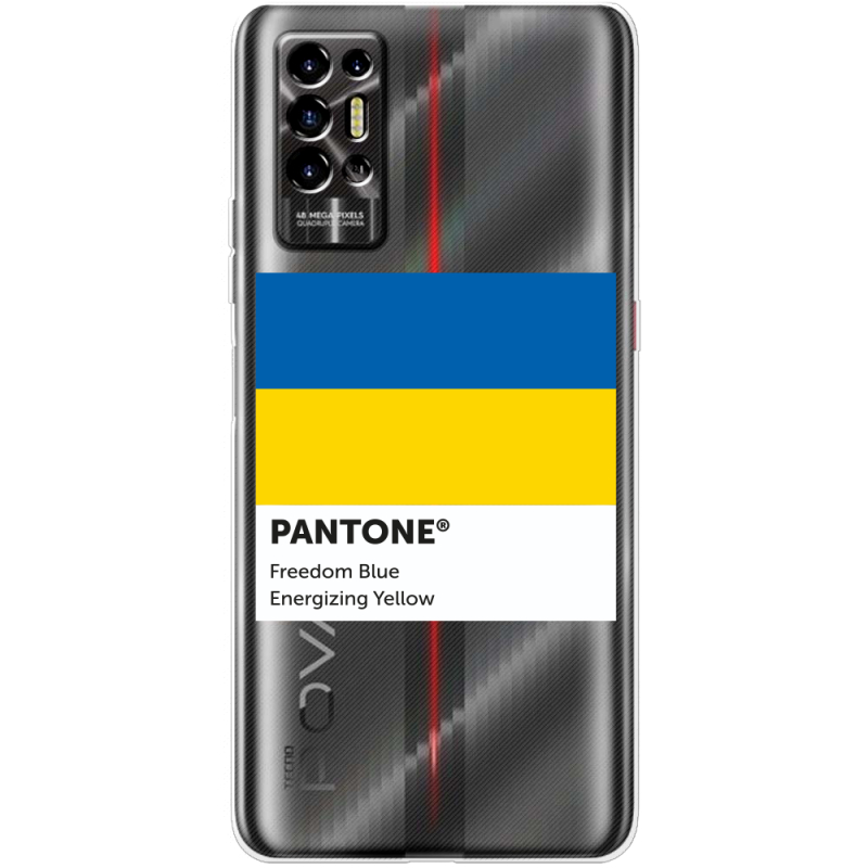 Прозрачный чехол BoxFace Tecno POVA 2 Pantone вільний синій