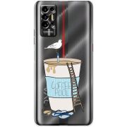 Прозрачный чехол BoxFace Tecno POVA 2 Segull in Cofee Pool